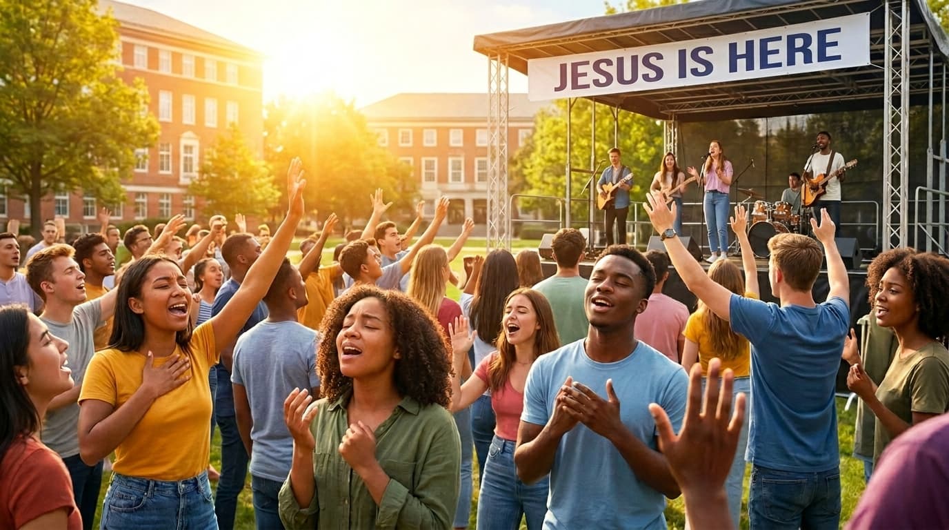 People gathered in prayer
